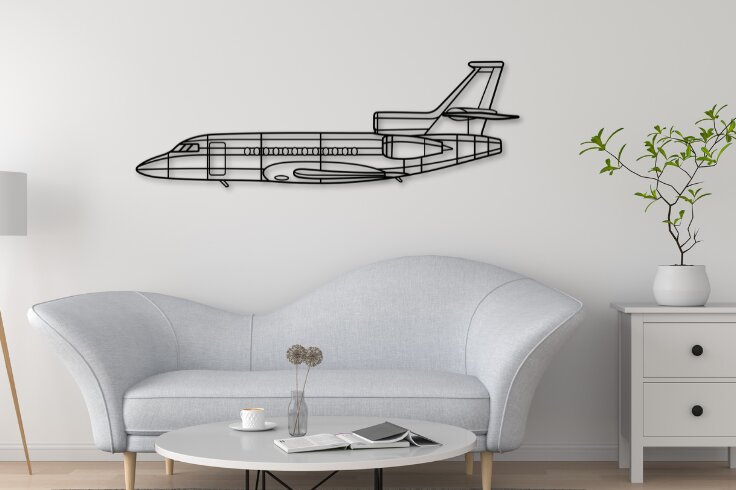 Intra απο ξύλο plywood 3mm-4mm πάχος - Falcon 900EX Laser Cut Aircraft Wall Art Δίασταση 40x50 cm INTRAFABR-113153713
