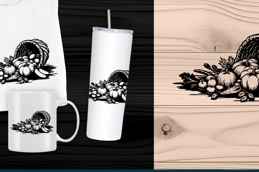 Σετ των 2 Intra απο ξύλο plywood  Χρώμα wenge 3mm-4mm πάχος - Fall Cornucopia Harvest Δίασταση 15x15 cm INTRAFABR-119533957