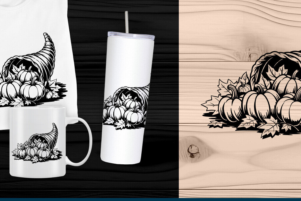 Σετ των 2 Intra απο ξύλο plywood  Χρώμα wenge 3mm-4mm πάχος - Fall Cornucopia Harvest Δίασταση 15x15 cm INTRAFABR-119533960