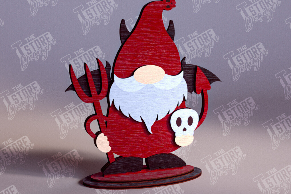 Σετ των 2 Intra απο ξύλο plywood  Χρώμα wenge 3mm-4mm πάχος - Fall Gnomes | Φθινοπωρινό σχέδιο | CNC Δίασταση 15x15 cm INTRAFABR-71787151