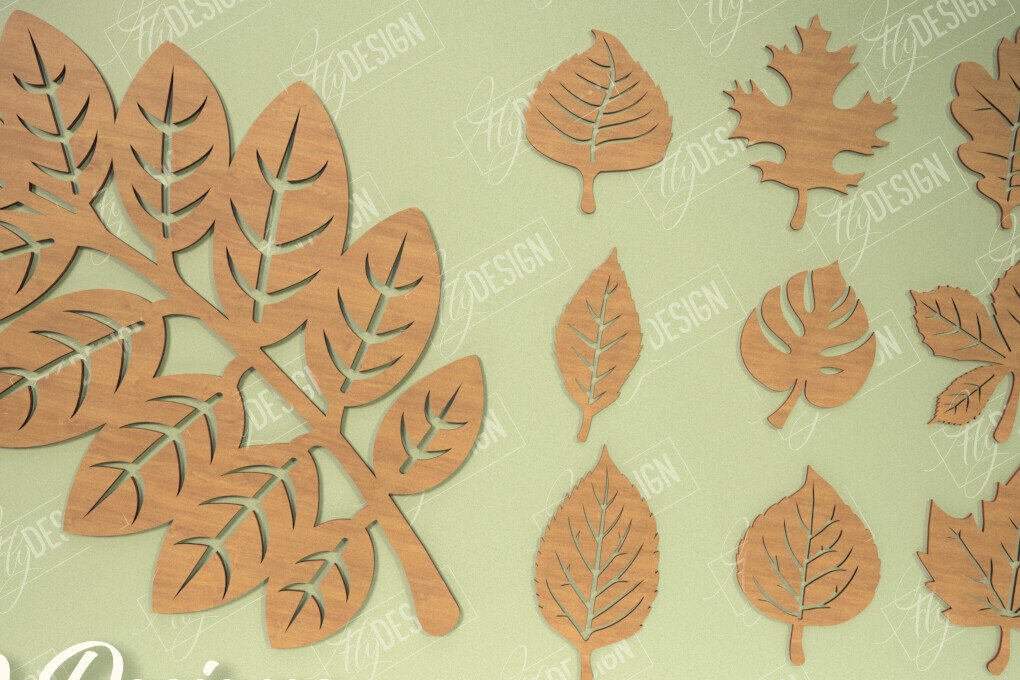 Intra απο ξύλο plywood  Χρώμα wenge 3mm-4mm πάχος - Δέσμη Φθινοπωρινών Φύλλων | Φθινοπωρινά Σύμβολα | CNC Δίασταση 30x20 cm INTRAFABR-80062866