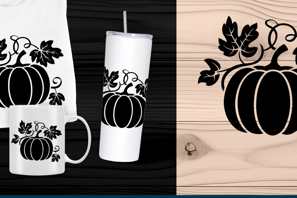 Σετ των 2 Intra απο ξύλο plywood  Χρώμα wenge 3mm-4mm πάχος - Σιλουέτα φθινοπωρινής κολοκύθας Δίασταση 15x15 cm INTRAFABR-80088425