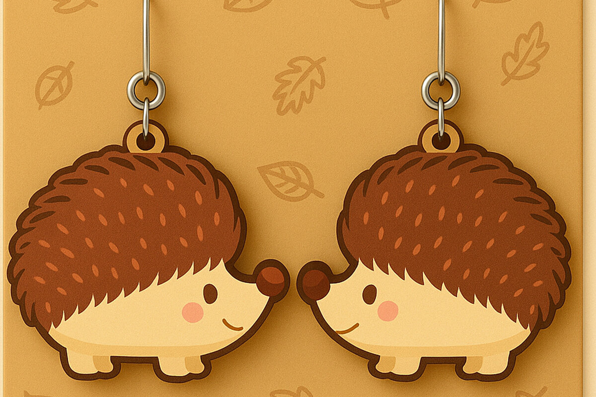 Σετ των 3 Intra απο ξύλο plywood  Χρώμα wenge 3mm-4mm πάχος - Φθινοπωρινά σκουλαρίκια ομπρέλα Δίασταση 3x3 cm INTRAFABR-32779648