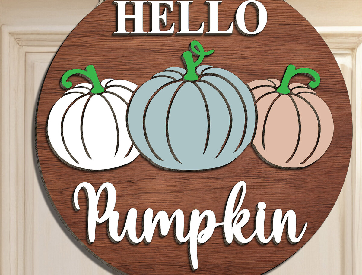 Σετ των 2 Intra απο ξύλο plywood  Χρώμα wenge 3mm-4mm πάχος - Fall Welcome Sign Cut File Δίασταση 20x20 cm INTRAFABR-30474597