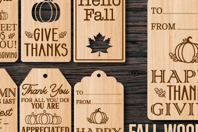 Σετ των 2 Intra απο ξύλο plywood  Χρώμα wenge 3mm-4mm πάχος - Fall Wood Tags κοπής με λέιζερ Δίασταση 20x20 cm INTRAFABR-66873053