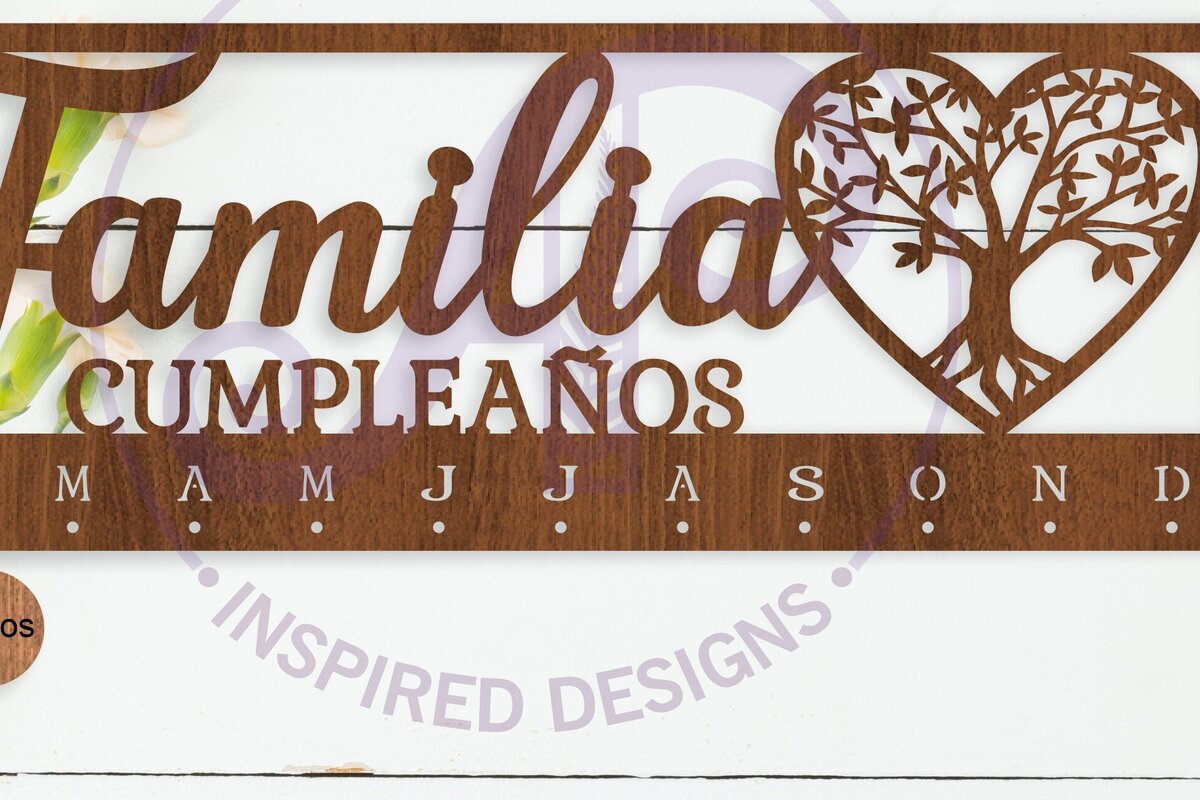 Intra απο ξύλο plywood  Χρώμα wenge 3mm-4mm πάχος - Οικογενειακό ημερολόγιο γενεθλίων Laser Δίασταση 40x50 cm INTRAFABR-74573574