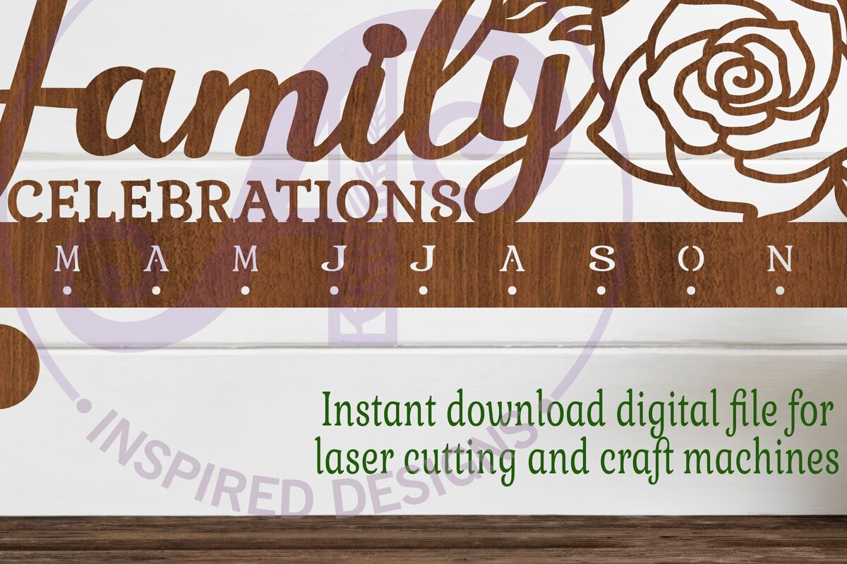 Intra απο ξύλο plywood  Χρώμα wenge 3mm-4mm πάχος - Οικογενειακές γιορτές Rose Calendar Δίασταση 40x50 cm INTRAFABR-28694248