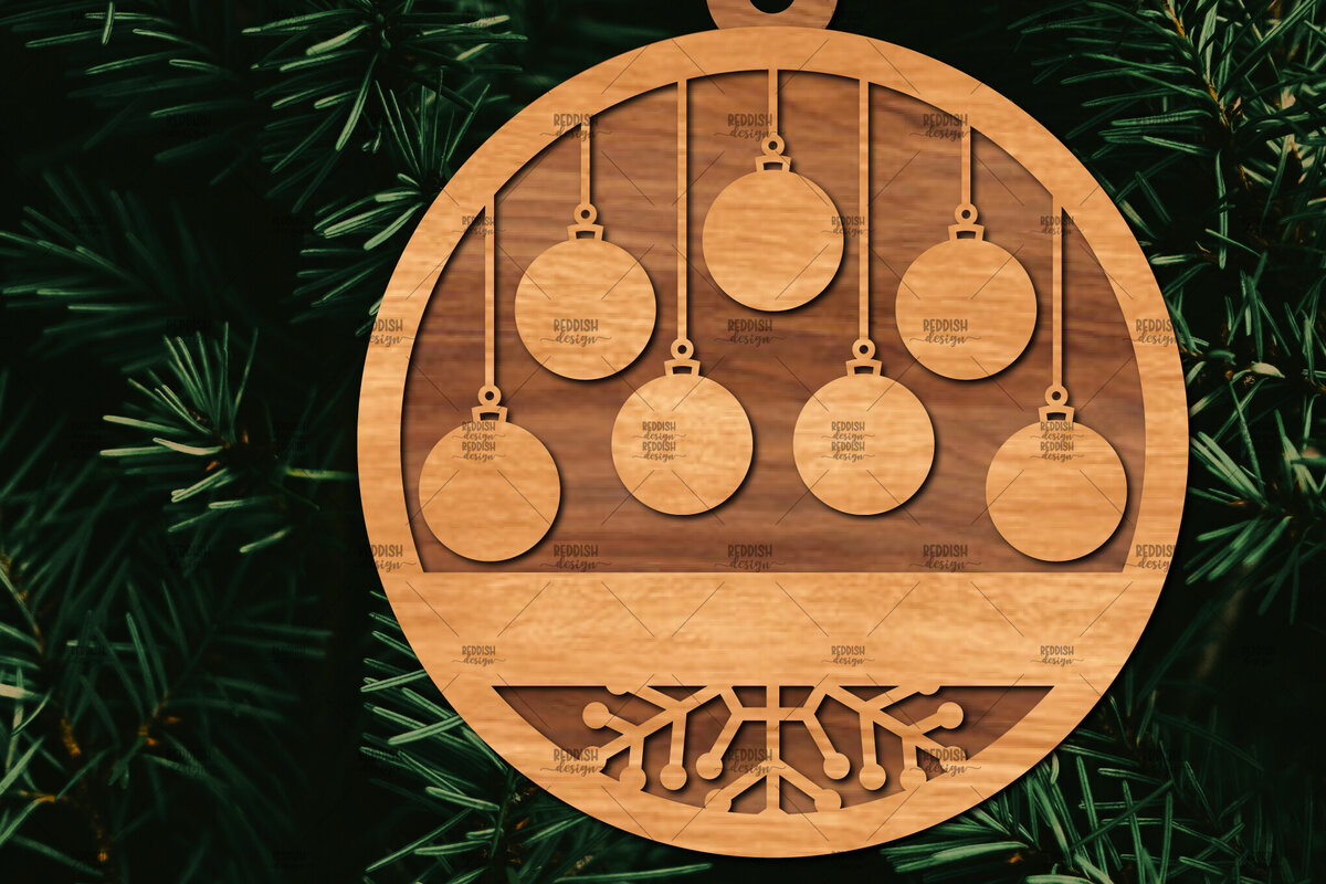 Σετ των 2 Intra απο ξύλο plywood  Χρώμα wenge 3mm-4mm πάχος - Οικογενειακή Χριστουγεννιάτικη Διακόσμηση Δίασταση 20x20 cm INTRAFABR-74665001