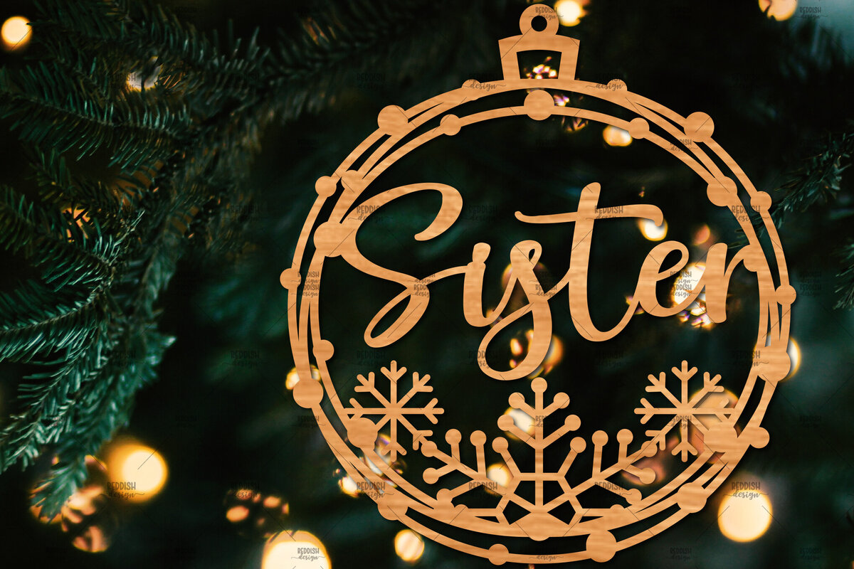 Σετ των 2 Intra απο ξύλο plywood  Χρώμα wenge 3mm-4mm πάχος - Οικογενειακή Χριστουγεννιάτικη Διακόσμηση Δίασταση 20x20 cm INTRAFABR-72470385