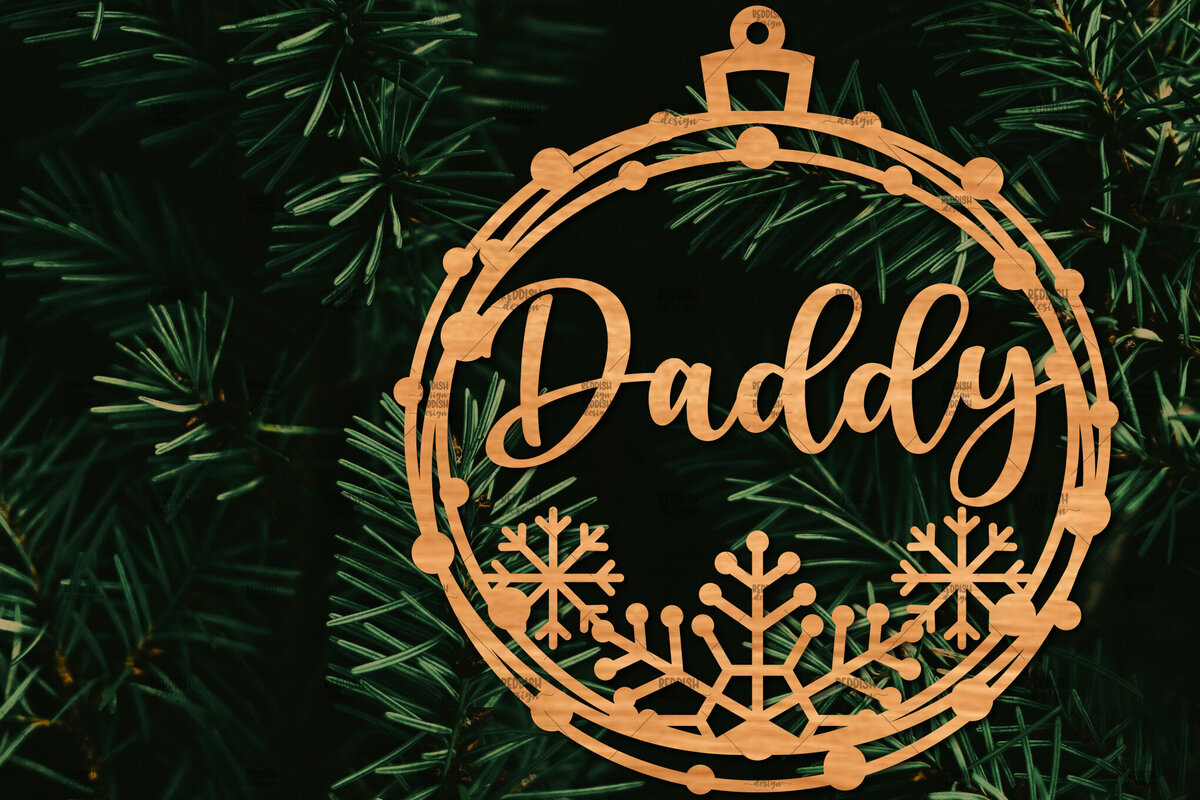 Σετ των 2 Intra απο ξύλο plywood  Χρώμα wenge 3mm-4mm πάχος - Οικογενειακή Χριστουγεννιάτικη Διακόσμηση Δίασταση 20x20 cm INTRAFABR-72470686