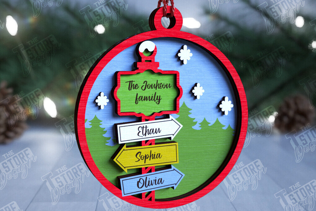 Σετ των 2 Intra απο ξύλο plywood  Χρώμα wenge 3mm-4mm πάχος - Οικογενειακό Χριστουγεννιάτικο Στολίδι | Ιδέα δώρου Δίασταση 6x6 cm INTRAFABR-71442555