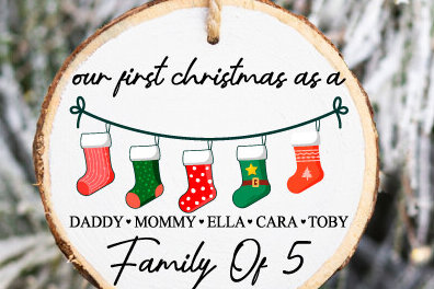 Σετ των 2 Intra απο ξύλο plywood  Χρώμα wenge 3mm-4mm πάχος - Οικογενειακό Χριστουγεννιάτικο Στολίδι Δίασταση 6x6 cm INTRAFABR-82009939