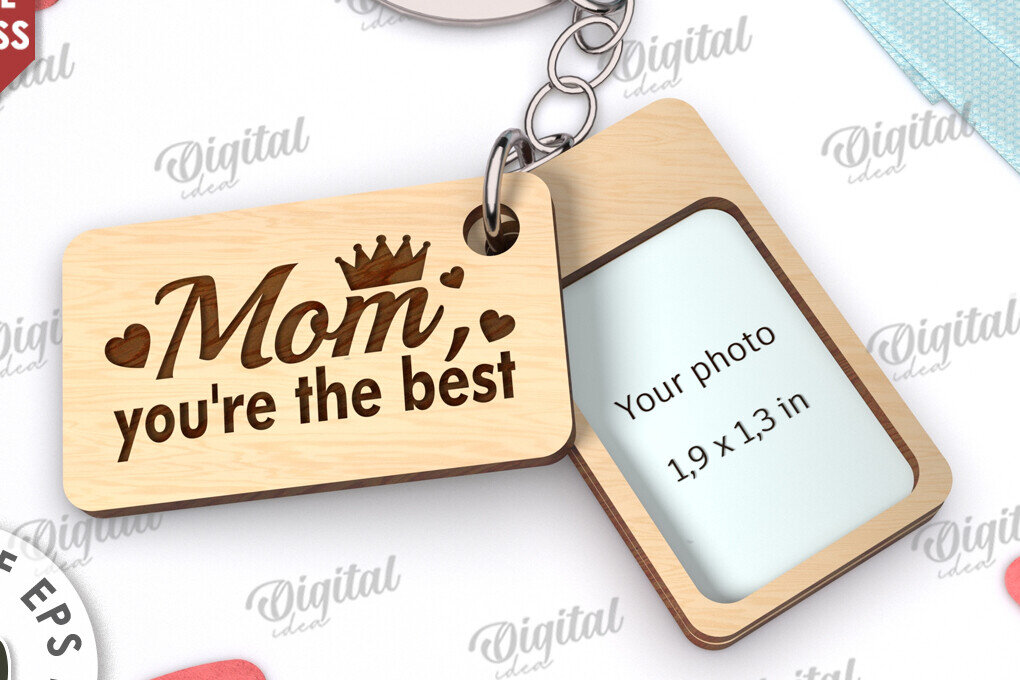 Σετ των 2 Intra απο ξύλο plywood  Χρώμα wenge 3mm-4mm πάχος - οικογενειακής μπρελόκ. Μαμά &amp; Μαμά Δίασταση 4x4 cm INTRAFABR-95642758