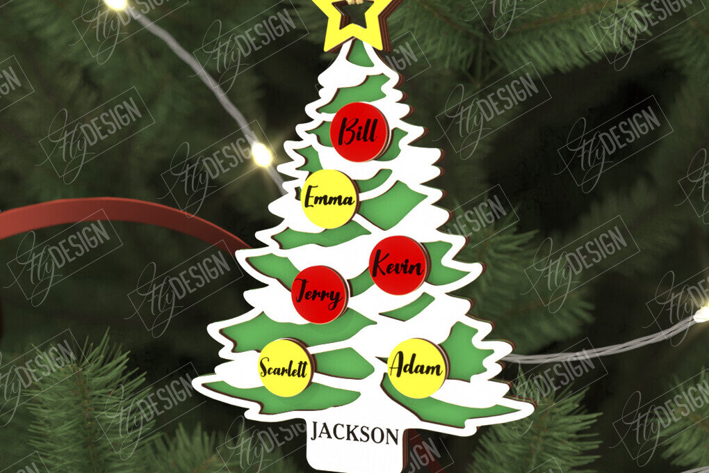 Σετ των 2 Intra απο ξύλο plywood  Χρώμα wenge 3mm-4mm πάχος - Οικογενειακό Στολίδι | Παιχνίδι Χριστουγεννιάτικου Δέντρου Δίασταση 6x6 cm INTRAFABR-84716083