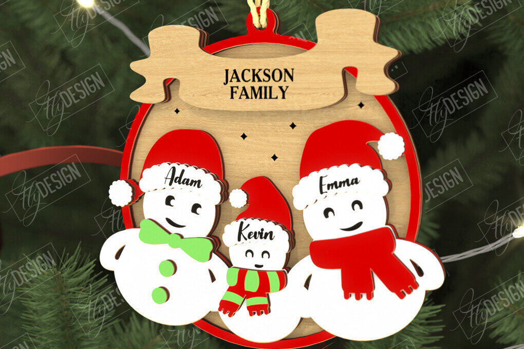 Σετ των 2 Intra απο ξύλο plywood  Χρώμα wenge 3mm-4mm πάχος - Οικογενειακό Στολίδι | Παιχνίδι Χριστουγεννιάτικου Δέντρου Δίασταση 6x6 cm INTRAFABR-121965165