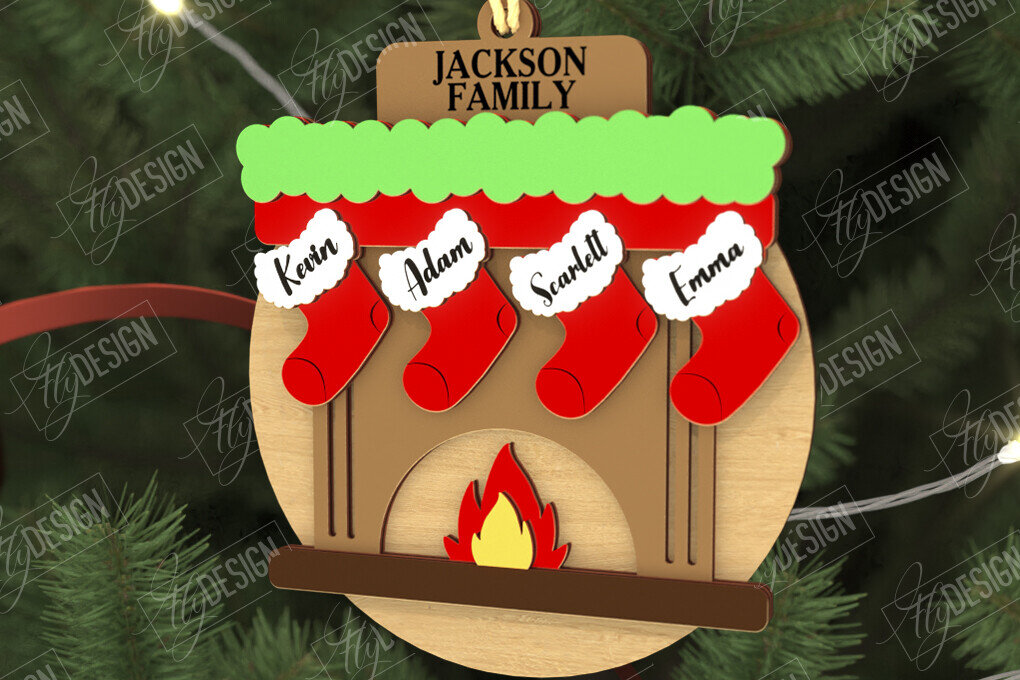 Σετ των 2 Intra απο ξύλο plywood  Χρώμα wenge 3mm-4mm πάχος - Οικογενειακό Στολίδι | Παιχνίδι Χριστουγεννιάτικου Δέντρου Δίασταση 6x6 cm INTRAFABR-21422362