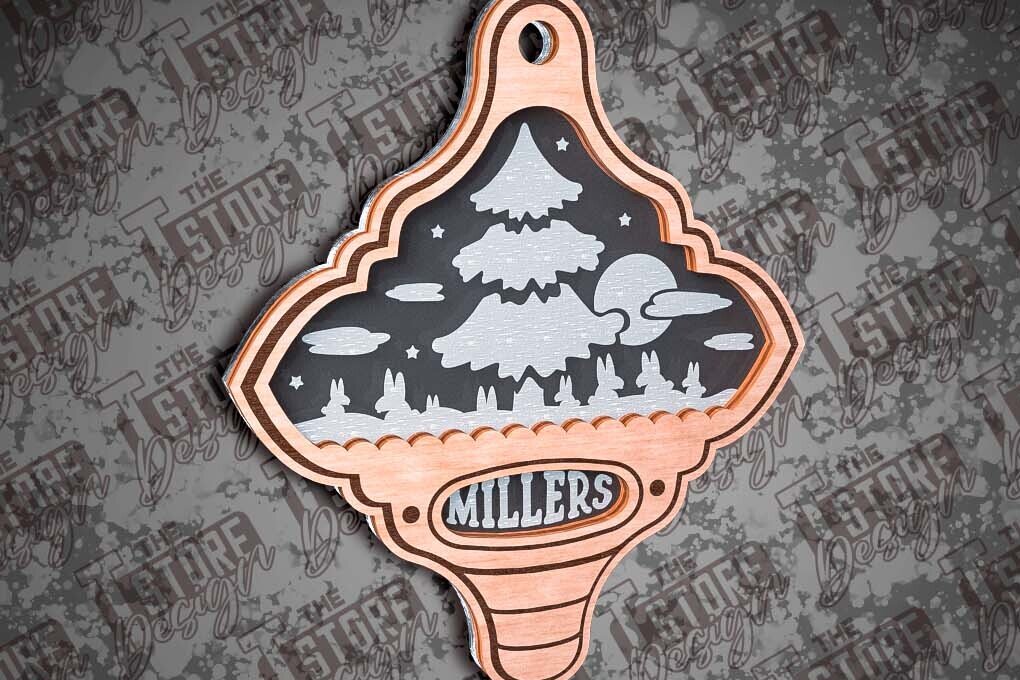 Σετ των 2 Intra απο ξύλο plywood  Χρώμα wenge 3mm-4mm πάχος - Οικογενειακά Διακοσμητικά Σχέδιο Δίασταση 6x6 cm INTRAFABR-121325800