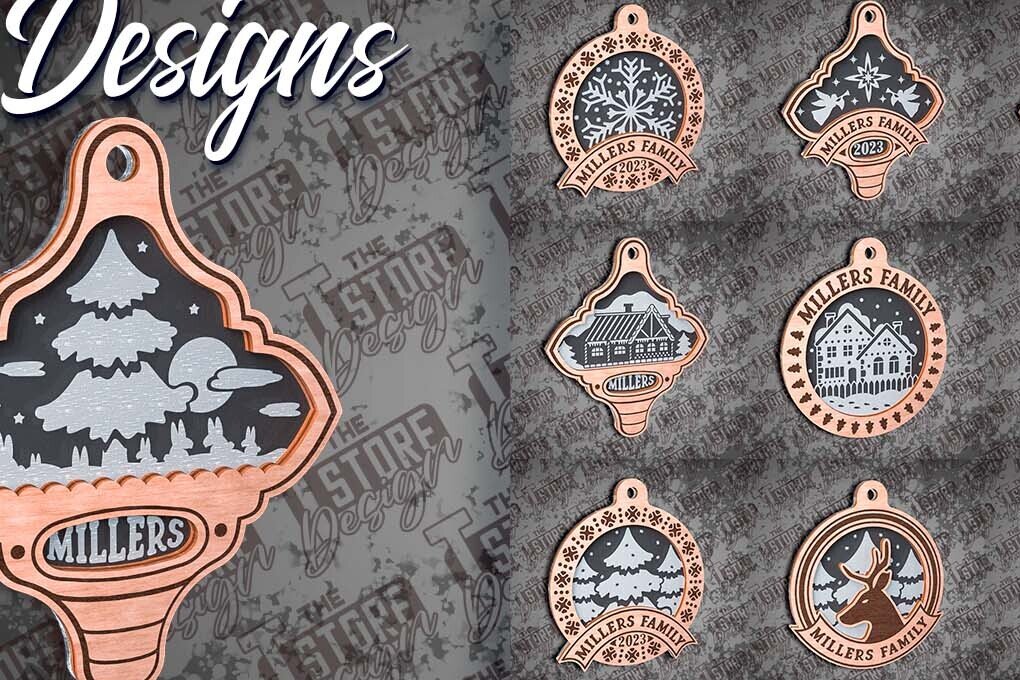 Σετ των 2 Intra απο ξύλο plywood  Χρώμα wenge 3mm-4mm πάχος - Οικογενειακά Διακοσμητικά Σχέδιο Δίασταση 6x6 cm INTRAFABR-121325802