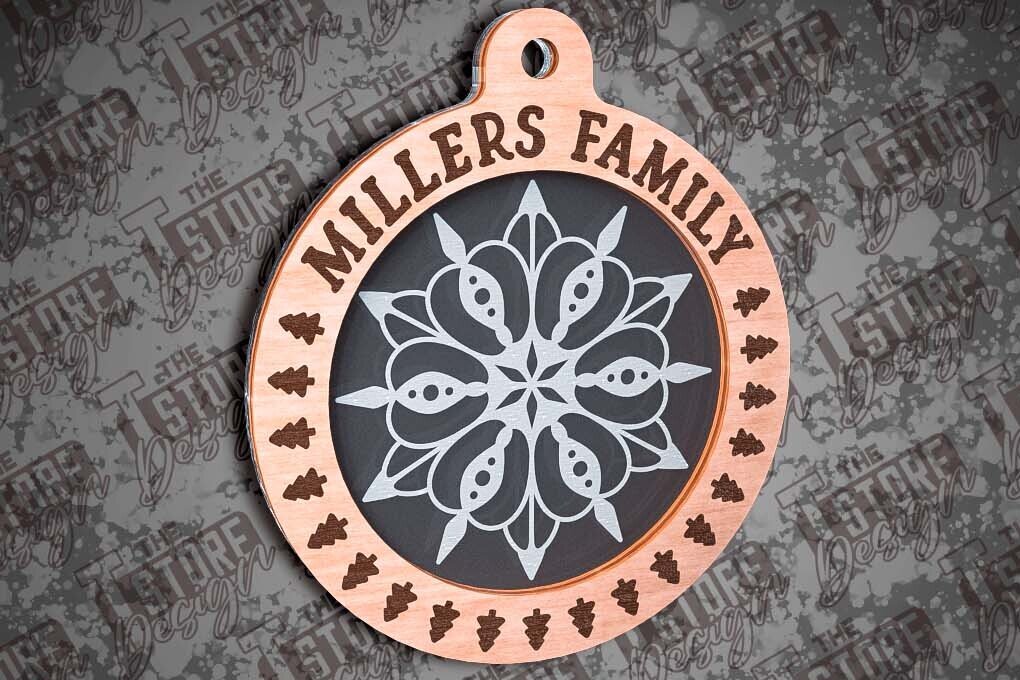 Σετ των 2 Intra απο ξύλο plywood  Χρώμα wenge 3mm-4mm πάχος - Οικογενειακά Διακοσμητικά Σχέδιο Δίασταση 6x6 cm INTRAFABR-121325822