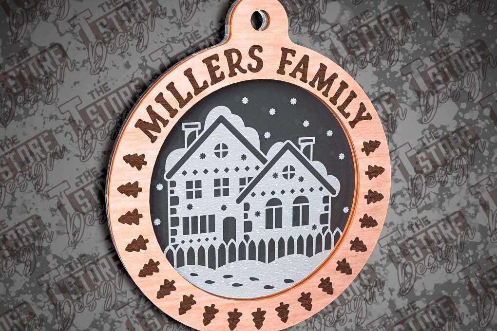 Σετ των 2 Intra απο ξύλο plywood  Χρώμα wenge 3mm-4mm πάχος - Οικογενειακά Διακοσμητικά Σχέδιο Δίασταση 6x6 cm INTRAFABR-121325792