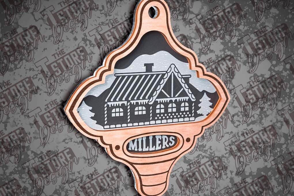 Σετ των 2 Intra απο ξύλο plywood  Χρώμα wenge 3mm-4mm πάχος - Οικογενειακά Διακοσμητικά Σχέδιο Δίασταση 6x6 cm INTRAFABR-111580010