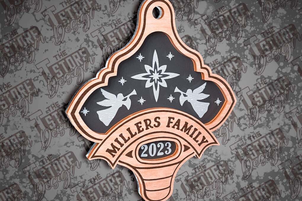 Σετ των 2 Intra απο ξύλο plywood  Χρώμα wenge 3mm-4mm πάχος - Οικογενειακά Διακοσμητικά Σχέδιο Δίασταση 6x6 cm INTRAFABR-109336975