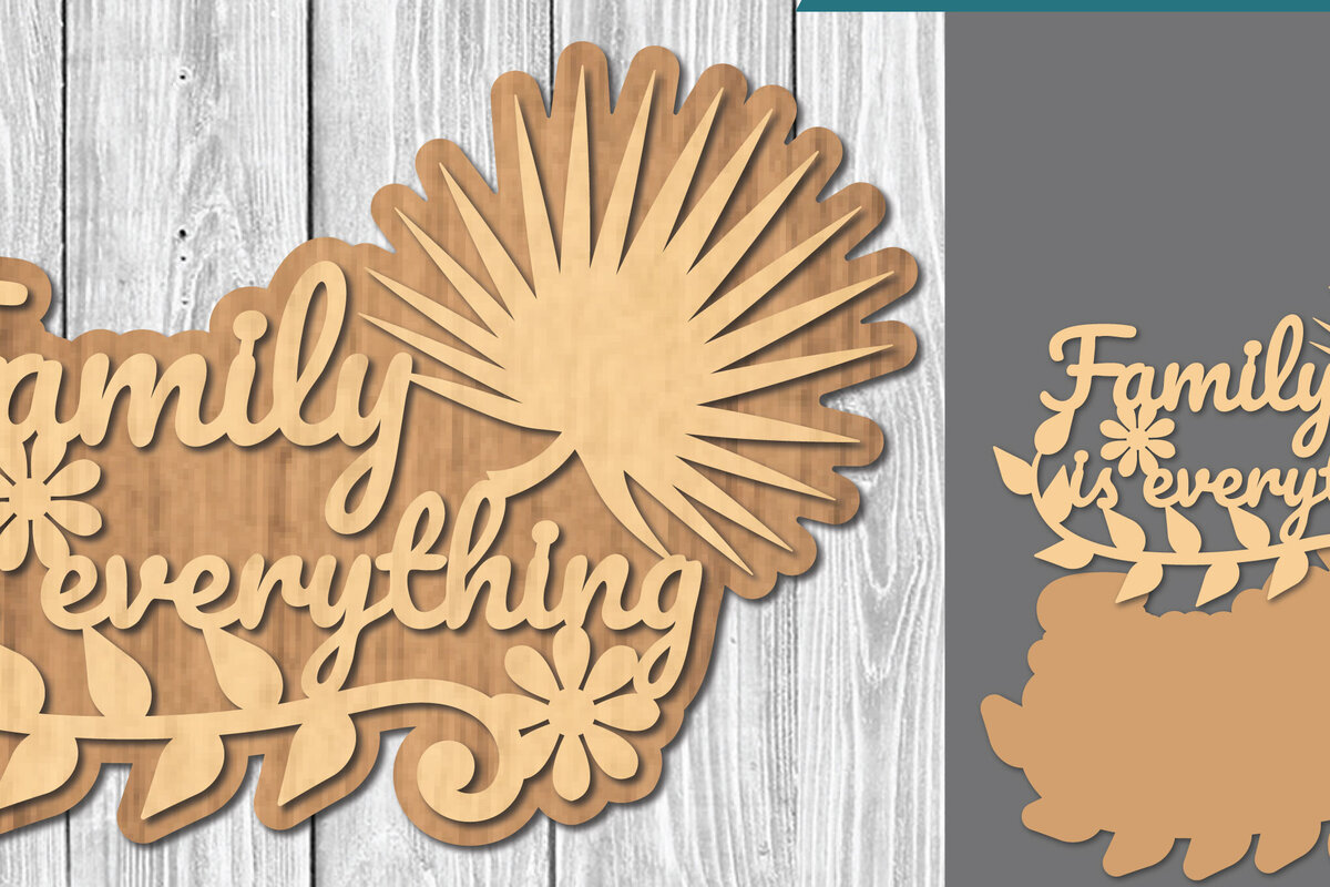 Σετ των 2 Intra απο ξύλο plywood  Χρώμα wenge 3mm-4mm πάχος - Οικογενειακά αποσπάσματα Σήμα κοπής λέιζερ 6 Δίασταση 20x20 cm INTRAFABR-25613224