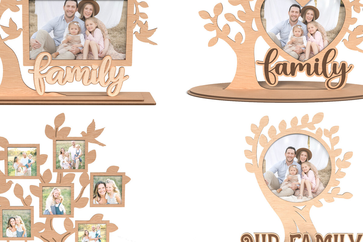 Intra απο ξύλο plywood  Χρώμα wenge 3mm-4mm πάχος - Πακέτο κορνίζας οικογενειακού δέντρου Δίασταση 20x25 cm INTRAFABR-28881652