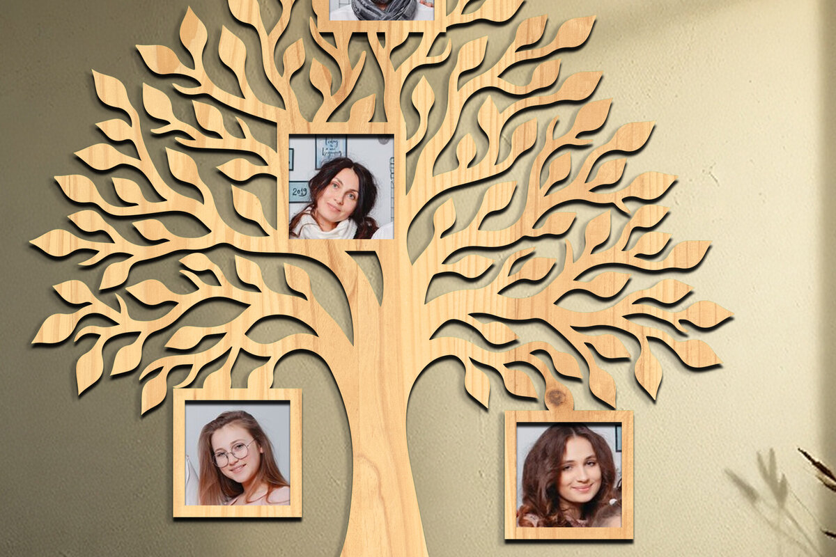 Intra απο ξύλο plywood  Χρώμα wenge 3mm-4mm πάχος - Οικογενειακό δέντρο Κορνίζα φωτογραφιών Δίασταση 20x25 cm INTRAFABR-46932117