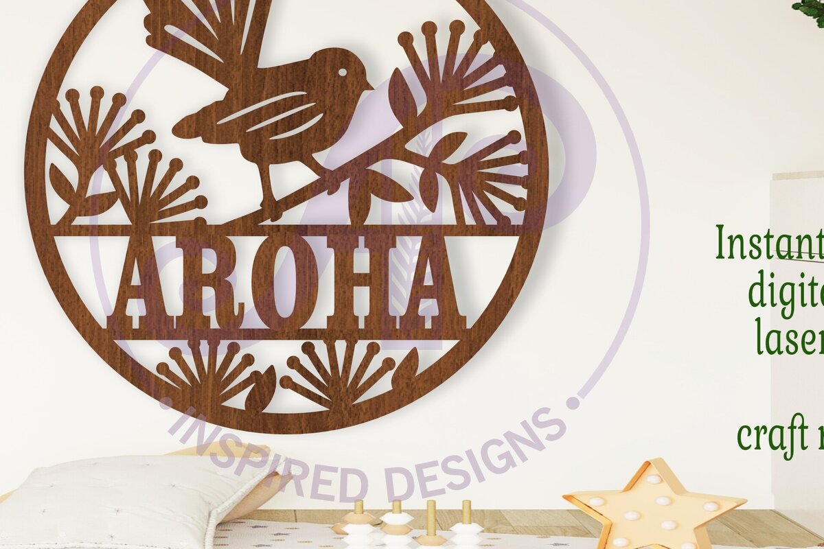 Intra απο ξύλο plywood  Χρώμα wenge 3mm-4mm πάχος - Fantail Bird Name Sign Laser Δίασταση 30x20 cm INTRAFABR-32478133