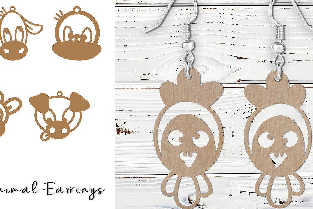 Intra απο ξύλο plywood  Χρώμα wenge 3mm-4mm πάχος - Σκουλαρίκια με λέιζερ Farm Animal Files Δίασταση 900x900 cm INTRAFABR-24669765