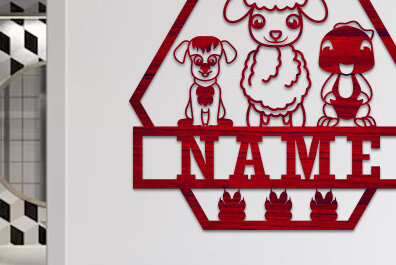 Intra απο ξύλο plywood  Χρώμα wenge 3mm-4mm πάχος - Ζώα φάρμας Όνομα Σήμα Δίασταση 30x20 cm INTRAFABR-23925619