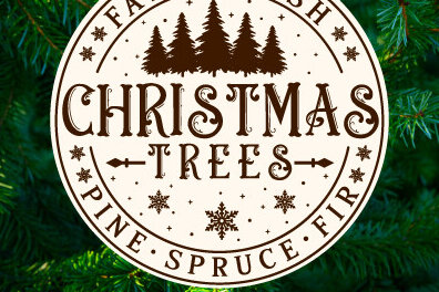 Σετ των 2 Intra απο ξύλο plywood  Χρώμα wenge 3mm-4mm πάχος - Farm Fresh Χριστουγεννιάτικο στολίδι Κόψιμο με λέιζερ Δίασταση 6x6 cm INTRAFABR-73049078