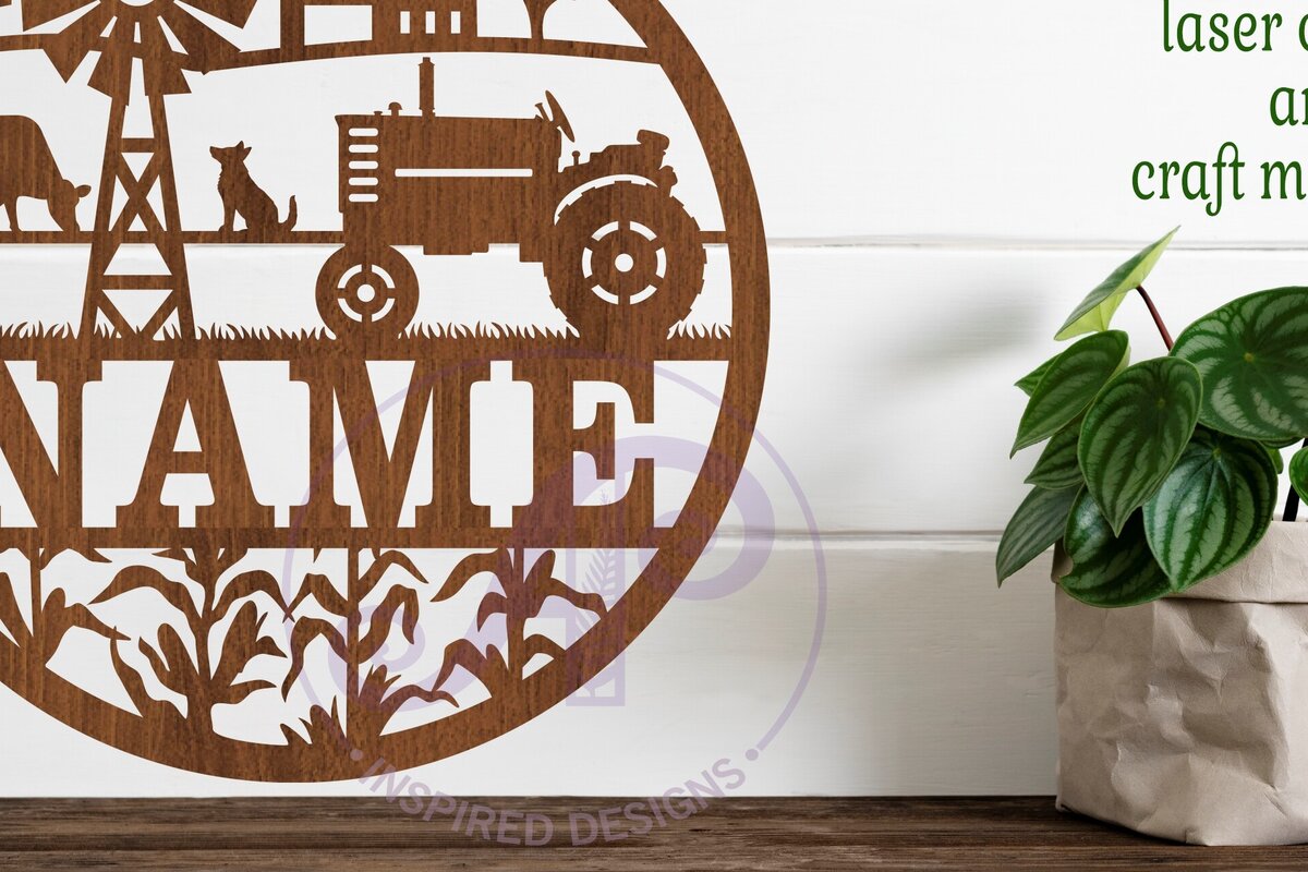 Intra απο ξύλο plywood  Χρώμα wenge 3mm-4mm πάχος - Πινακίδα σκηνής αγροκτήματος με επιλογές τρακτέρ 2 Δίασταση 30x20 cm INTRAFABR-23751410