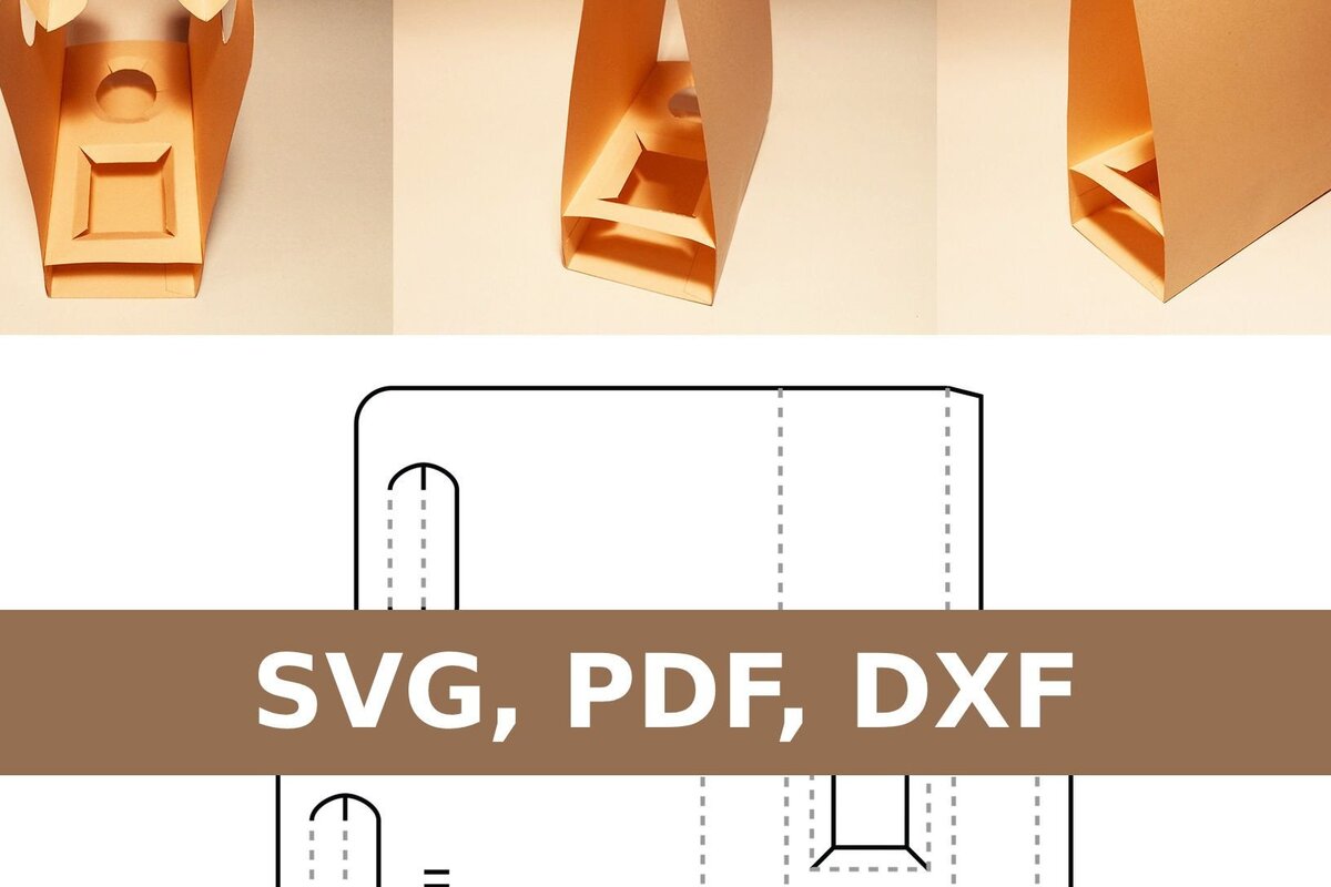 Σετ των 2 Intra απο ξύλο plywood  Χρώμα wenge 3mm-4mm πάχος - Τσάντα Fast Food Δίασταση 20x20 cm INTRAFABR-101185719