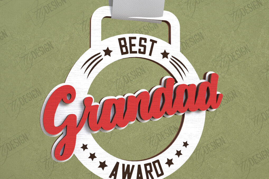 Σετ των 2 Intra απο ξύλο plywood  Χρώμα wenge 3mm-4mm πάχος - Βραβείο για την Ημέρα του Πατέρα | Ξύλινο τρόπαιο | CNC Δίασταση 20x20 cm INTRAFABR-121910107