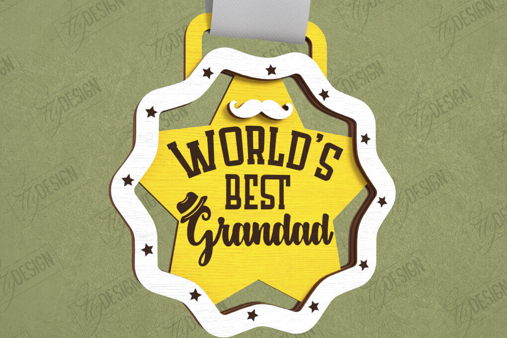 Σετ των 2 Intra απο ξύλο plywood  Χρώμα wenge 3mm-4mm πάχος - Βραβείο για την Ημέρα του Πατέρα | Ξύλινο τρόπαιο | CNC Δίασταση 20x20 cm INTRAFABR-115733685