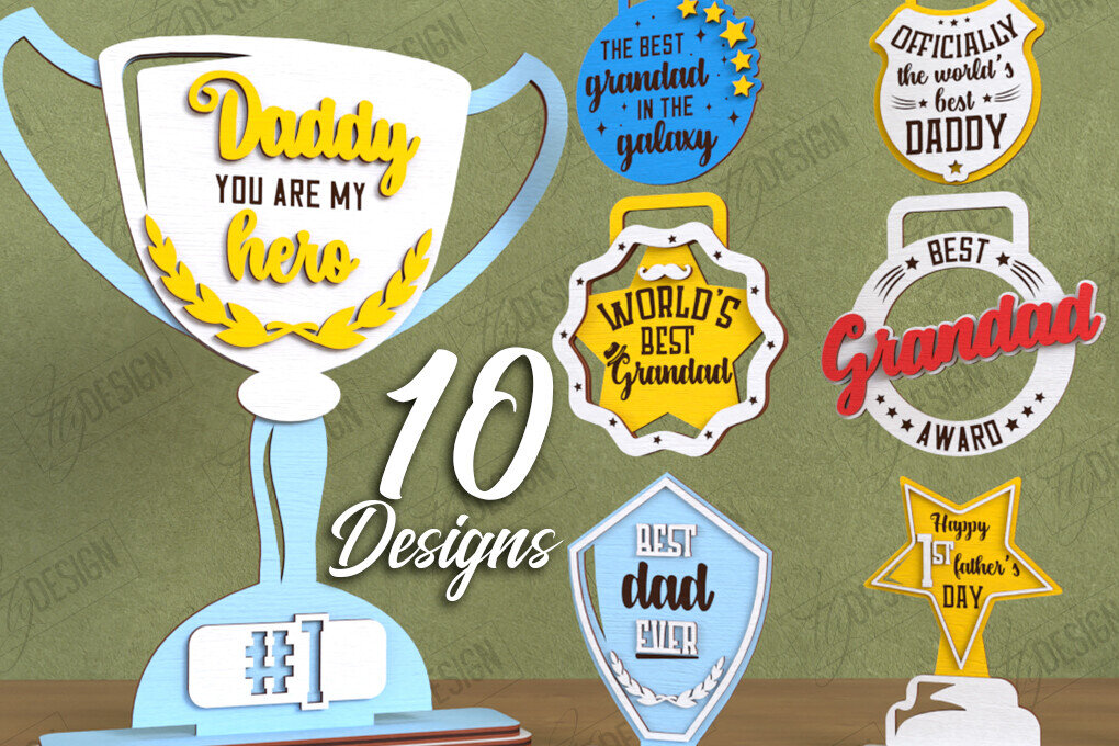 Σετ των 2 Intra απο ξύλο plywood  Χρώμα wenge 3mm-4mm πάχος - Πακέτο βραβείων για την Ημέρα του Πατέρα | Τρόπαιο |CNC Δίασταση 20x20 cm INTRAFABR-116651774