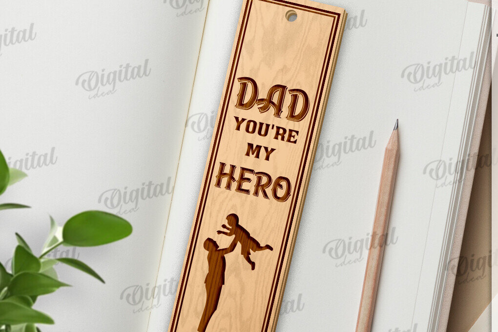 Σετ των 2 Intra απο ξύλο plywood  Χρώμα wenge 3mm-4mm πάχος - Απο σελιδοδείκτης για την Ημέρα του Πατέρα Δίασταση 5x20 cm INTRAFABR-26105391