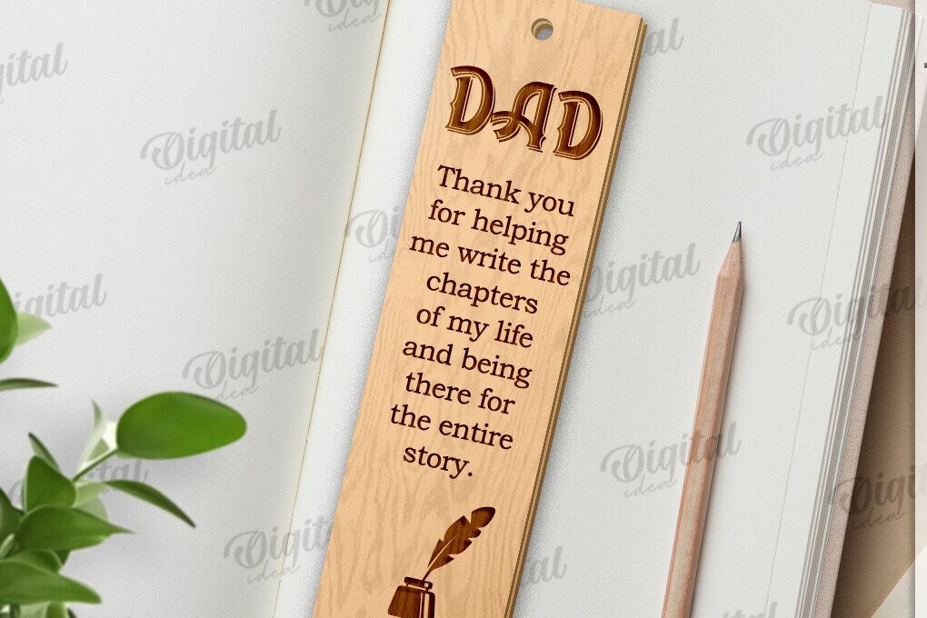 Σετ των 2 Intra απο ξύλο plywood  Χρώμα wenge 3mm-4mm πάχος - Απο σελιδοδείκτης για την Ημέρα του Πατέρα Δίασταση 5x20 cm INTRAFABR-8978144