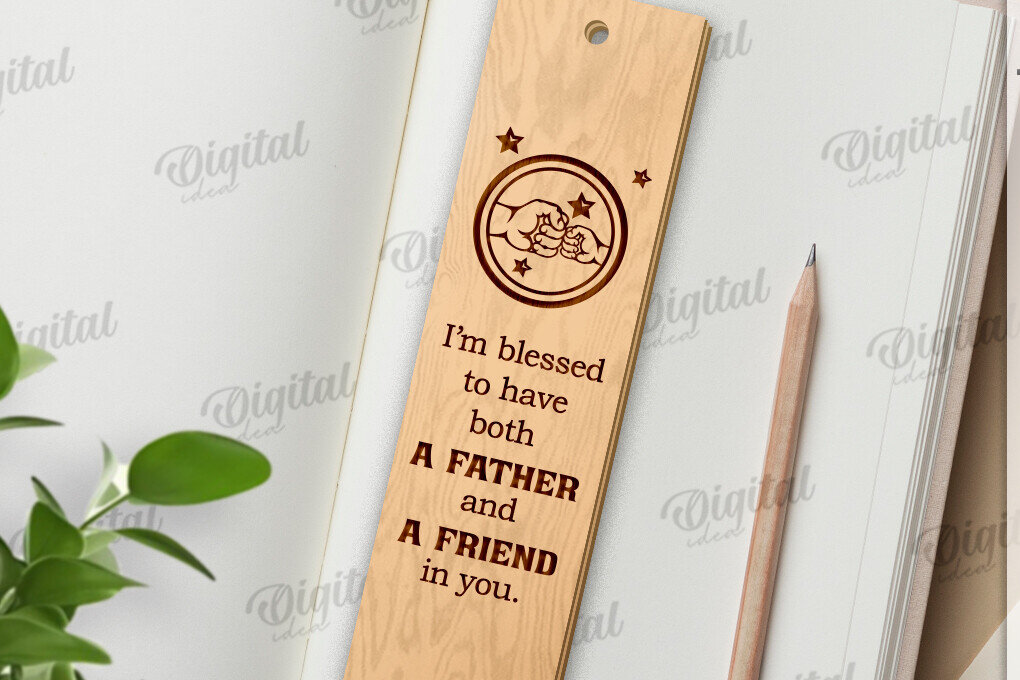 Σετ των 2 Intra απο ξύλο plywood  Χρώμα wenge 3mm-4mm πάχος - Απο σελιδοδείκτης για την Ημέρα του Πατέρα Δίασταση 5x20 cm INTRAFABR-118047783