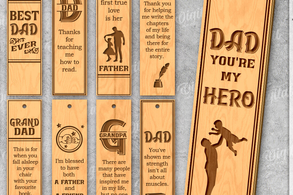 Σετ των 2 Intra απο ξύλο plywood  Χρώμα wenge 3mm-4mm πάχος - Πακέτο σελιδοδεικτών για την Ημέρα του Πατέρα Δίασταση 5x20 cm INTRAFABR-103734659