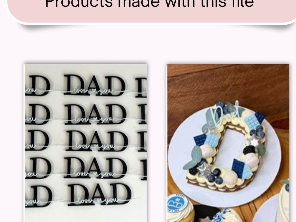 Σετ των 2 Intra απο ξύλο plywood  Χρώμα wenge 3mm-4mm πάχος - Γούρια για την ΗΜΕΡΑ του ΠΑΤΕΡΑ Bundle Cake Cupcake Charms Δίασταση 4x4 cm INTRAFABR-122936225