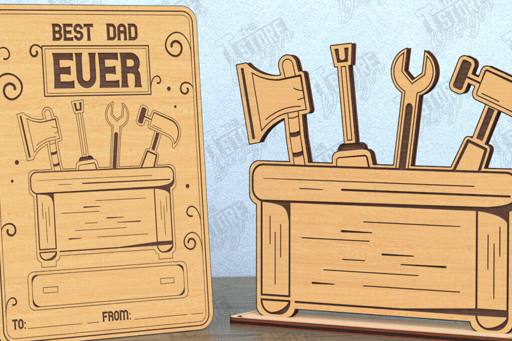 Σετ των 2 Intra απο ξύλο plywood  Χρώμα wenge 3mm-4mm πάχος - Κάρτα για τη γιορτή του πατέρα | Δώρο | Ευχετήρια κάρτα Δίασταση 10x15 cm INTRAFABR-77074055