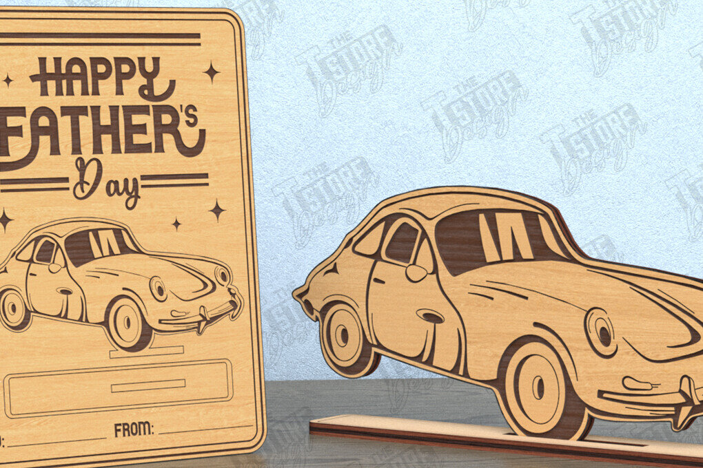 Σετ των 2 Intra απο ξύλο plywood  Χρώμα wenge 3mm-4mm πάχος - Κάρτα για τη γιορτή του πατέρα | Δώρο | Ευχετήρια κάρτα Δίασταση 10x15 cm INTRAFABR-77073891