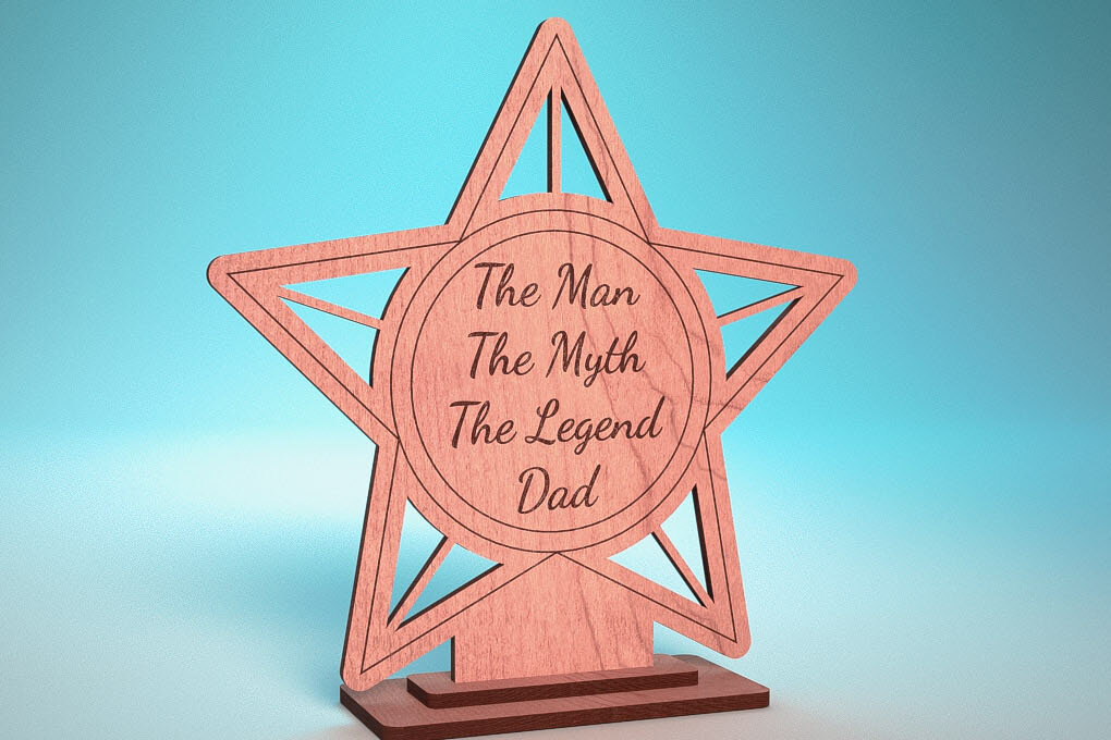 Σετ των 2 Intra απο ξύλο plywood  Χρώμα wenge 3mm-4mm πάχος - Κάρτα για τη γιορτή του πατέρα | Ευχετήρια κάρτα | CNC Δίασταση 10x15 cm INTRAFABR-24435467