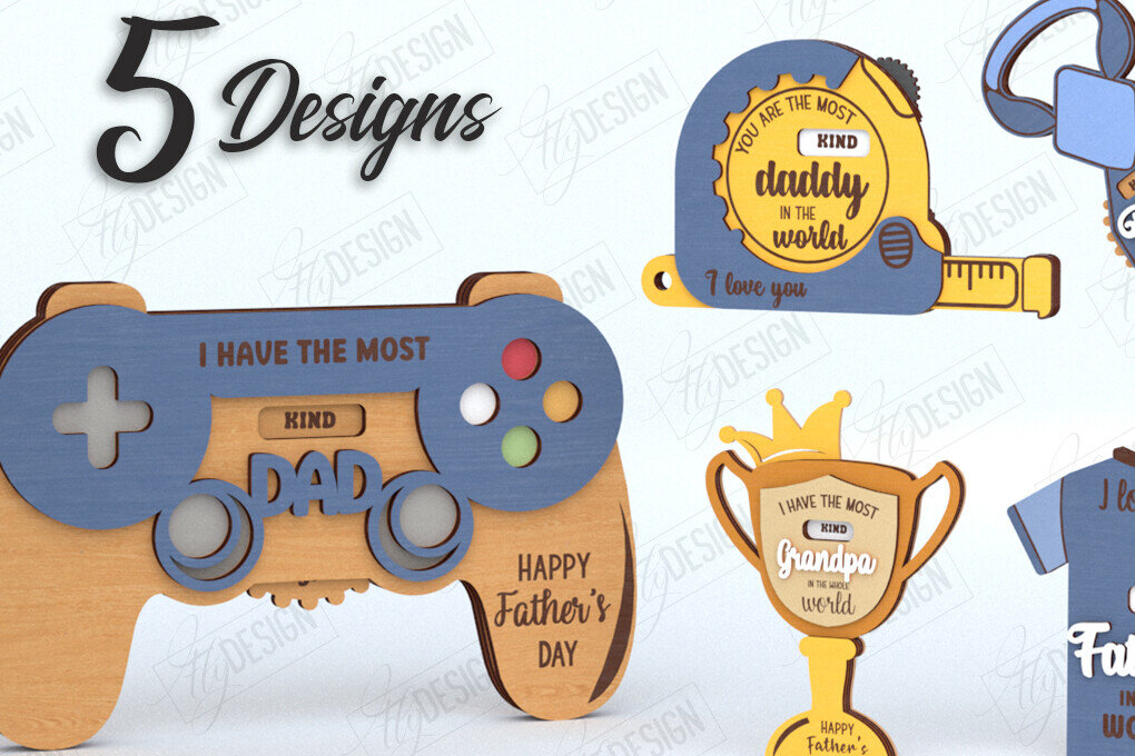 Σετ των 2 Intra απο ξύλο plywood  Χρώμα wenge 3mm-4mm πάχος - Πακέτο κοπής με λέιζερ καρτών για τη γιορτή του πατέρα |CNC Δίασταση 10x15 cm INTRAFABR-24446037