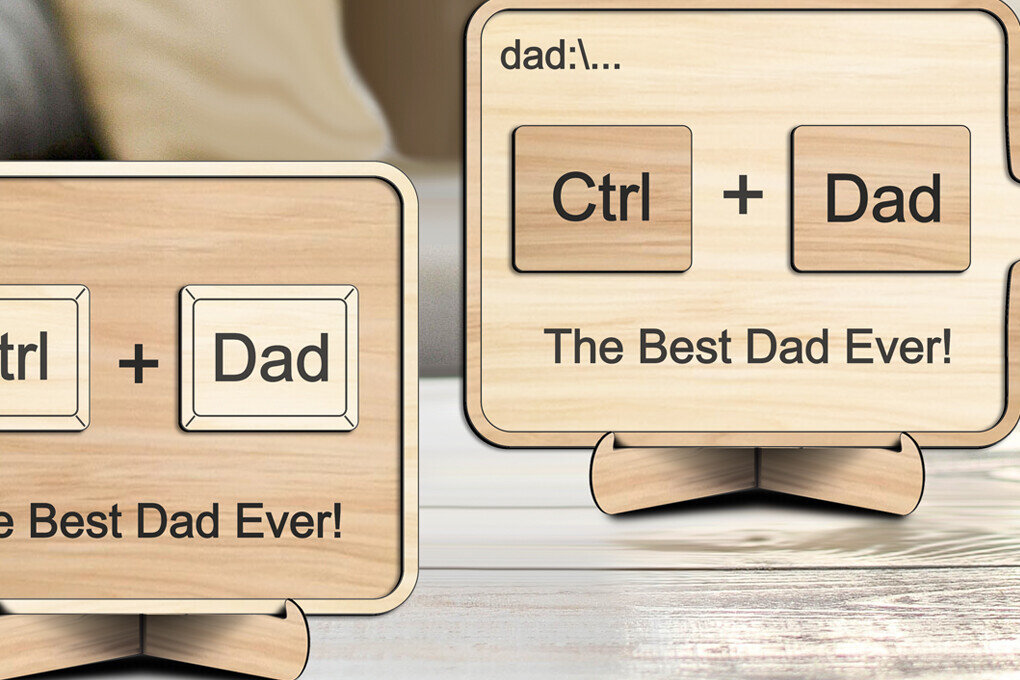 Intra απο ξύλο plywood  Χρώμα wenge 3mm-4mm πάχος - Ημέρα του πατέρα Ctrl Plus Dad Κοπή Δίασταση 20x25 cm INTRAFABR-24446421