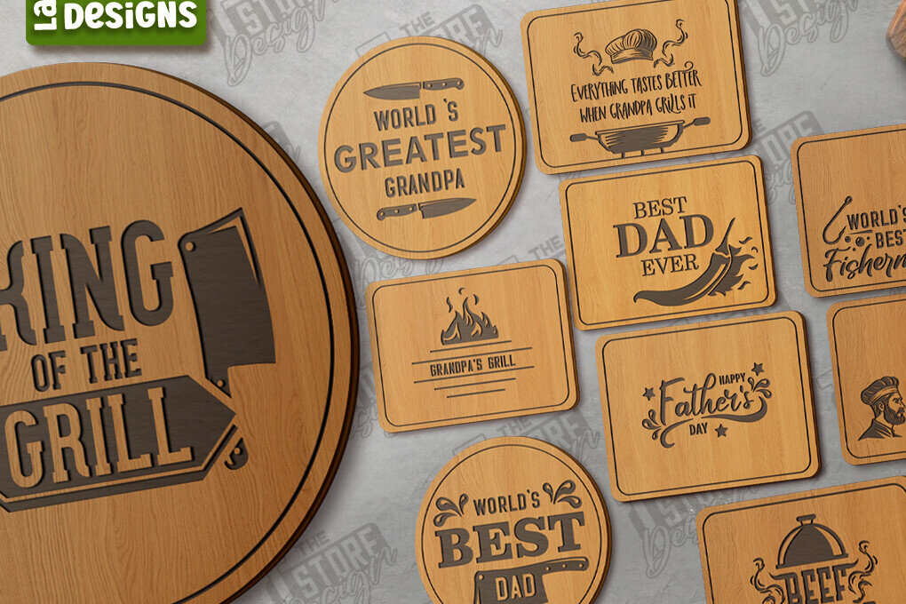 Σετ των 2 Intra απο ξύλο plywood  Χρώμα wenge 3mm-4mm πάχος - Πακέτο κοπής για τη γιορτή του πατέρα | CNC Δίασταση 20x20 cm INTRAFABR-24447072