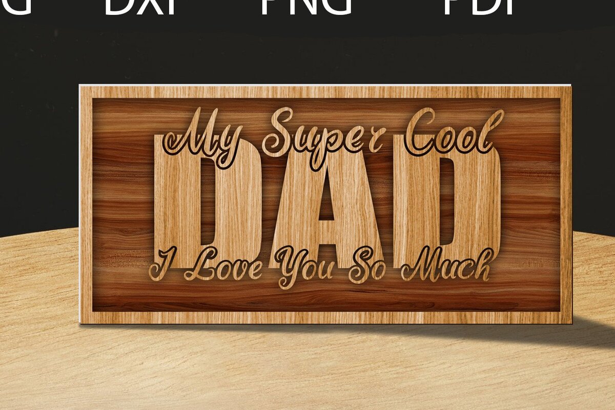 Σετ των 2 Intra απο ξύλο plywood  Χρώμα wenge 3mm-4mm πάχος - κοπής με λέιζερ για τη γιορτή του πατέρα Δίασταση 20x20 cm INTRAFABR-122723833